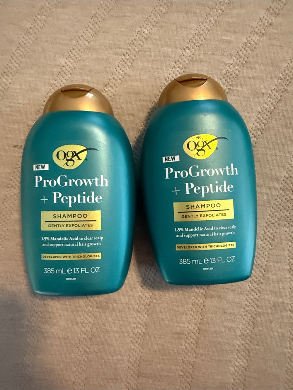 Set of 2 Ogx Pro+peptide growth shampoos